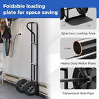 Goplus Hand Truck, P-Handle Hand Truck Dolly w/770LBS Capacity, Vertical Loop Handle, 10” Rubber Wheels, 14.5”x 8.5” Foldable Nose Plate, Heavy Duty Metal Dolly Cart for Lifting, Stairs