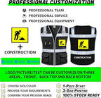 BeautyWill Custom Logo Safety Vest Class 2 High Visibility Reflective Vest for Men - Personalized Logo Team Vest
