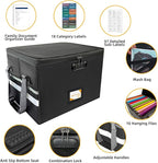 Deluxe Pro Large Next of Kin Box Organizer with 50-Page Family Document Guide, Fireproof Foldable File Organizer with Combination Lock, 10 Hanging Files and 115 Category Labels (15.7"L×12.2"W×10.6"H)