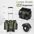 Large Cleaning Caddy for Cleaning Supplies Organizer, Rolling Cleaning Caddy Bags with Wheels for Housekeepers, Cleaning Carts on Wheels for Home Car Office Picnic
