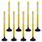 36 Inch Heavy Duty Traffic Cones 8-Pack with Spring Base - OrangeStar Reflective Safety Cones for Construction Zones, Highways, Parking Lots - Yellow Road Delineators