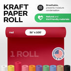 36" x 1200" (100 feet) Christmas Red Kraft Paper Roll - USA-Made Quality Craft Paper for Gift Wrapping, Kids' Arts & Crafts, School Projects - Natural Material 50lb Thickness by IDL Packaging