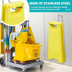 4 Pack Caution Wet Floor Safety Sign Hanger, Wall Mount Sign Hangers with 20 Signs Capacity(Total), Stainless Steel for Easy Installation, Ideal for Commercial Use, Schools, Hospitals