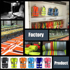 YOWESHOP High Reflective Visibility Safety Vest with Pockets and Zipper Custom Your Logo Safety Workwear