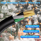 K KASONIC - 15 Feet Outdoor Extension Cord, ETL Listed, SJTW 16AWG/13A 3 Prong Power Cord Extension, NEMA 5-15P to NEMA 5-15R, Black, 2 Pack
