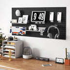 Goplus Garage Pegboard, Metal Pegboard Tool Organizer Kit with 3 Pegboards & 28 Pcs Hanging Accessories, Heavy Duty Pegboard Wall Organizer, Peg Board for Workshop, Tool Storage, Black