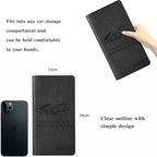 2Pack Leather Car Registration and Insurance Card Holder, Car Document Holder for Cards License with Magnetic Shut (Black)