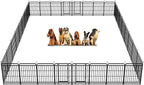 Heavy Duty Dog Playpen: 32 Steel Panels 40" Height, Square Steel Pipe with Reinforced Crossbars, 71FT 406 Sq.ft Portable Fence for Yard RV Camping, Snowy Black