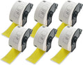 BETCKEY - Large Address Labels Replacement for Brother DK-1208 (1.4 in x 3.5 in), Compatible with Brother QL Label Printers [6 Rolls/2400 Labels, Yellow]