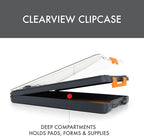 Dexas Clearview Clipcase Dry Erase clipboard, 13.75 x 9.5 Inch, Orange. See papers clearly outdoors, stay organized and dry. Ideal for coaching, teaching, homeschooling, art, trades, and medical pros.