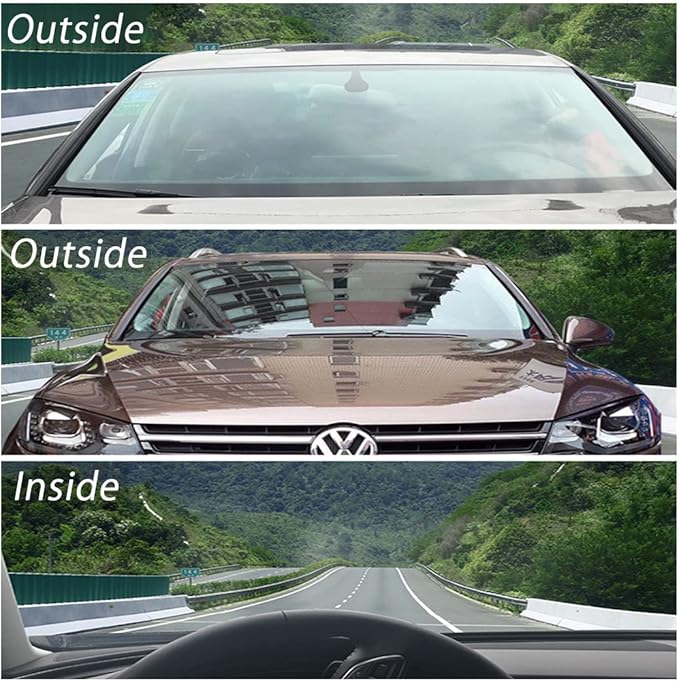SW 80% VLT Nano Ceramic Car Front Window Film, 99% Anti UV Heat Insulation Sun Blocking Solar Window Tint, Transparent Blue, 20Inch X 10Feet