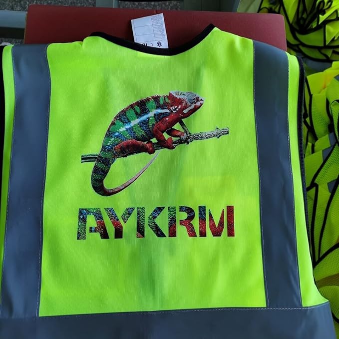 AYKRM Custom Logo Personalised Printed High Visibility Reflective 2 two tone work construction Safety Vest