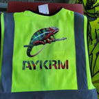 AYKRM Custom Logo Personalised Printed High Visibility Reflective 2 two tone work construction Safety Vest