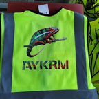 AYKRM Custom Logo Personalised Printed High Visibility Reflective 2 two tone work construction Safety Vest