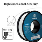 Geeetech 1.75mm PLA 3D Printer Filament, 1kg Spool (2.2lbs), Upgrade Tidy Winding Tangle-Free, Dimensional Accuracy +/- 0.02 mm, White
