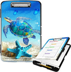 Clipboard with Storage High Capacity Plastic Nursing Clipboards with Pen Holder File Folder Storage Box Clipboard with Heavy Duty Clips for Teacher,Doctor,Offices-Blue Turtle