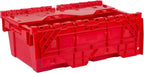 Hudson Exchange 19.6 x 11.6 x 7.3” (3.7 Gallon, 5 Pack) Storage Tote Distribution Container with Hinged Attached Lid, Red