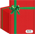 Christmas Poly Bubble Mailers | #0 Cushion Mailer, 6"x10" | Self Seal | Holiday Themed, Red Green Gift Packaging Envelope | Xmas Padded Envelopes | Shipping Bags Mailing Envelopes | 100 pack Bulk