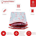 Inspired Mailers - Poly Mailers 6x9-100 Pack - Polar Bears (Blue) - Winter Mailing Envelopes - Small Shipping Bags - Holiday Poly Mailers Bags