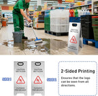 4 Pack Stainless Steel Wet Floor Sign, 24 Inch Caution Wet Floor Sign Portable Foldable Bilingual Safety Warning for Hotel Market Restroom Restaurant Office (Silver)