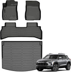 Auxko All Weather Floor Mats Cargo Mat Fit for Chevrolet Chevy Trailblazer FWD 2026 2025 2024 2023 2022 2021 TPE Floor Liner Trunk Mat Trailblazer Accessories All Season Odorless Anti-Slip Black