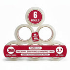 Tape King Clear Packing Tape - 60 Yards Per Roll (Pack of 6 Rolls) - Stronger & Thicker 2.7mil, Heavy Duty Adhesive Industrial Depot Tapes for Moving Packaging Shipping, Office & Storage