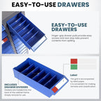 Part Cabinet with 75 Drawers, Shelves & Label Stickers - Bolt and Nut Organizer Bolt Bin Cabinets, Stainless Steel Tool Storage Cabinet for Hardware Organization Small Items and Parts (75 Drawers)