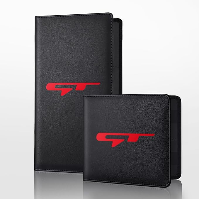 Luxury Leather Car Registration & Insurance Cards Holder for Kia K3 Forte Cerato 2021-2024 GT Cars, Black