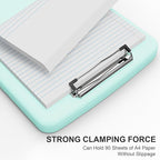 Plastic Clipboard with Storage, 8.5 x 11 Storage Organization Box Side-Opening, Heavy Duty Clip Board with Pen Holder and Paper Folder for Nurses, Teachers, Office & School Supply, Light Blue