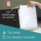 Heavy Duty Sheet Protectors for 3 Ring Binder, 50 Count Clear Page Protectors, Top Loading Plastic Sleeves 8.5 x 11 inch (Heavy Duty, 50)