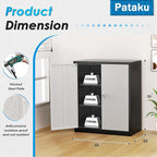 Pataku Metal Storage Cabinet, Garage Cabinet with Doors and Shelves 36" Hx32 Wx16 D, Steel Lockable File Cabinets for Office, Home, Garage, Basement, Industrial, Black Grey