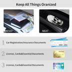 Car Registration and Insurance Holder, Leather Car Glove Box Organizer, Cool Car Accessories for ID, Driver's License Cards & Essential Document,business cards,Men&WomenBlack White Skull