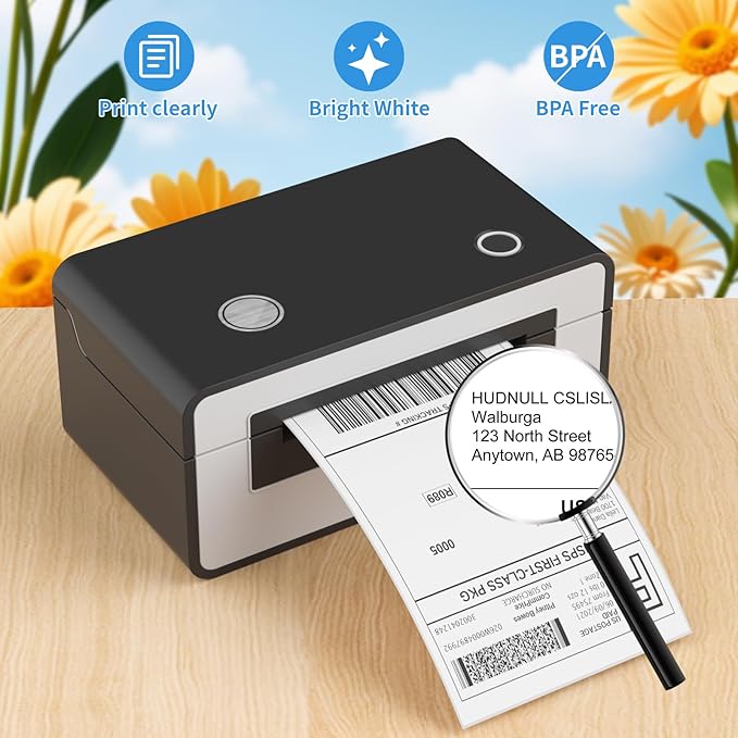 32 Rolls 4x6 Direct Thermal Shipping Labels 450 Labels/Roll Compatible with Zebra 2844, 2843, 2844z Eltron, Address Labels for Logistics E-Commerce Mailing Warehouse Thermal Labels for FBA USPS