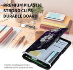 Clipboard with Storage High Capacity Plastic Nursing Clipboards with Pen Holder File Folder Storage Box Clipboard with Heavy Duty Clips for Teacher,Doctor,Offices-Moon Star Galaxy Florals