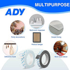 ADY Removable Double Sided Tape Heavy Duty 1in x 20ft, Adhesive Mounting Tape for Walls,Damage Free Picture Hanging Adhesive Strips for Rent Room, Poster Stick Tape