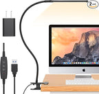 iZELL Desk Light [2-Pack] LED Desk Lamp with Clamp [77 LEDs with 3 Color Modes & 10 Brightness Levels] Flexible Gooseneck Book Light, Easy Clip-on Reading Light