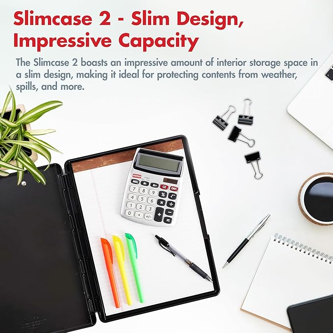 Dexas Slimcase 2 Plastic Clipboard with Storage & Side Opening, Black, Office Supplies Clipboards to Organize, Carry and Store, A4 Holder, Style & Functionality Nursing Clipboards (Pack of 6)