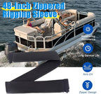 2PCS 48-Inch Zippered Rigging Sleeve Trolling Motor Sleeve Management Sleeve for Cover Wire and Extension Cords, Organized Cable Management