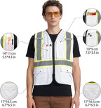 A-KSAFETY High Visibility Safety Vest for Men Women with Pockets and Zipper