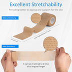 12Pcs 2'x 5 Yards Elastic Bandage Wrap Self Adherent Cohesive Wrap Bandages for Wrist Ankle Vet Tape for Dogs Athletic Swelling Sprains Tape Grip Cover (Skin Color)