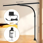 LED Desk Lamp for Office Dorm Home - Eye Caring Desk Light with Timer, Remote Control 24W Brightest Dual Screen Computer Monitor Gooseneck Dimmable Table lamp with Anti-Glare Cover Base