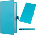 Car Registration and Insurance Holder, Leather Magnetic Shut Vehicle Glove Box Organizer for Document, Card, Driver License, Turquoise
