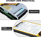 Clipboard with Storage,Storage Clipboard with Pen Holder,Heavy Duty Plastic Storage Clipboard with Low Profile Clip, Clipboard Folder, Teacher Must Haves, Office Supplies,Cat on Wooden
