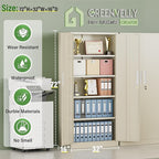 Greenvelly Metal Storage Cabinet, Gray Steel Garage Cabinet with Doors and Adjustable Shelves, Metal Cabinet with Lock,Garage Cabinets and Storage System for Garage,Home Office,School