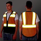 ProtectX 6 Pockets High Visibility Safety Vest for Men Women Class 2 Reflective Hi Vis Work Construction Vest