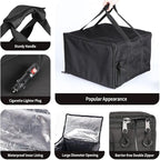Insulated Heated Delivery Bag with Handle - Portable Microwave Food Warmer, Collapsable Grocery Boxes - Picnic Lunch Pizza Container for Food Transport