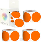 2 - Inch Round Orange Color - Coding Stickers,4 Rolls, 2000 PCS Multipurpose Strong - Adhesive Labels for Office,Inventory,Organizing