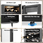 Tylza 18 Bottles Wine Fridge, Wine Cellar with Powerful Compressor, LED Touchscreen, Low-E Tempered Glass Door, Lock, Wine Cooler Refrigerator for Red, White, Champagne or Sparkling Wine, Black