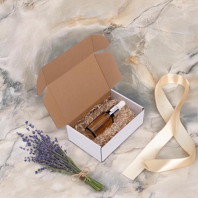 HORLIMER 9x6x3 Shipping Boxes Set of 30, White Corrugated Cardboard Mailer Box for Packing Small Business