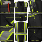 BeautyWill 10/20 Pack Custom Logo Safety Vest,Bulk High Visibility Class 2 Reflective Work Vests